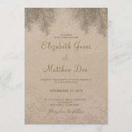 Forest Bröllop A Winter Wedding Rustic-inbjudan Inbjudningar