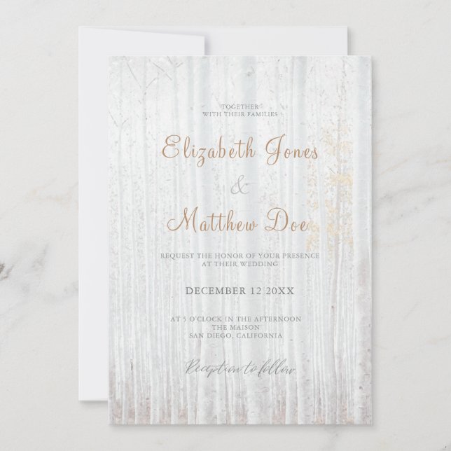 Forest Bröllop Rustic Wedding bjudande Inbjudningar (Framsida)