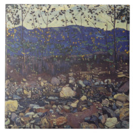 Forest Brook vid Leissigen, Schweiz (Landskap) Kakelplatta