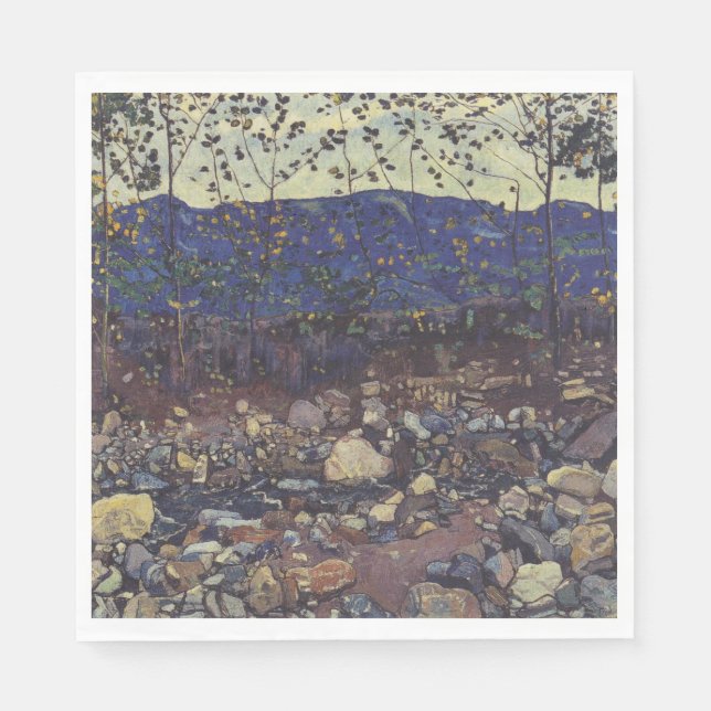 Forest Brook vid Leissigen, Schweiz (Landskap) Pappersservett (Framsidan)