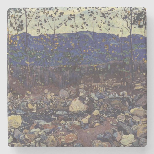 Forest Brook vid Leissigen, Schweiz (Landskap) Stenunderlägg (Framsidan)