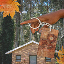 Forest Brown Abstrakt Monogram Acrylic Keychain