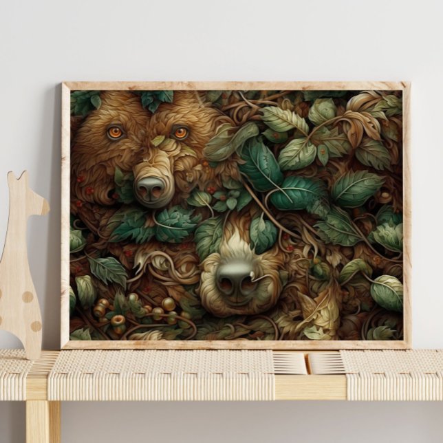 Forest Brown Bear Animal | Brun väggutskrift Poster (Skapare uppladdad)