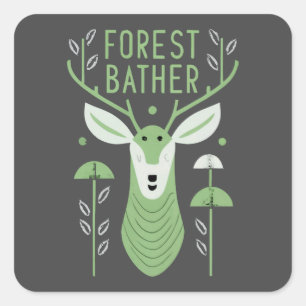Forest Bstead Hjort Fyrkantigt Klistermärke