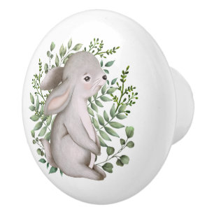 Forest Bunny Rabbit Woodland Greenery Baby Nursery Knopp