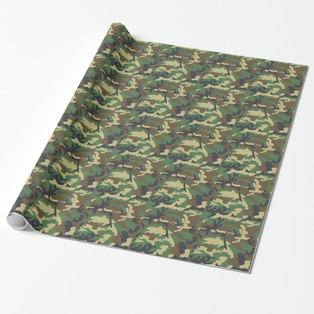 Forest Camo Masculine Presentpapper (Utrullad)