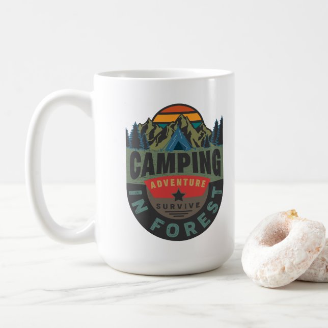 Forest Camping Äventyr Kaffemugg (Med munk)