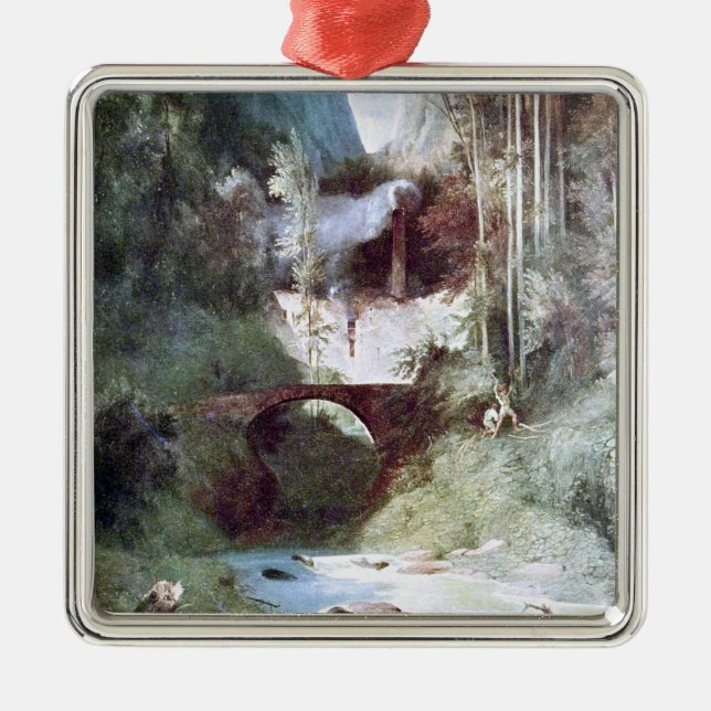 Forest Canyon (från Carl Blechen) Julgransprydnad Metall (Framsidan)