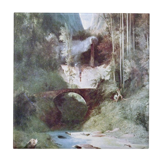 Forest Canyon (från Carl Blechen) Kakelplatta (Framsidan)