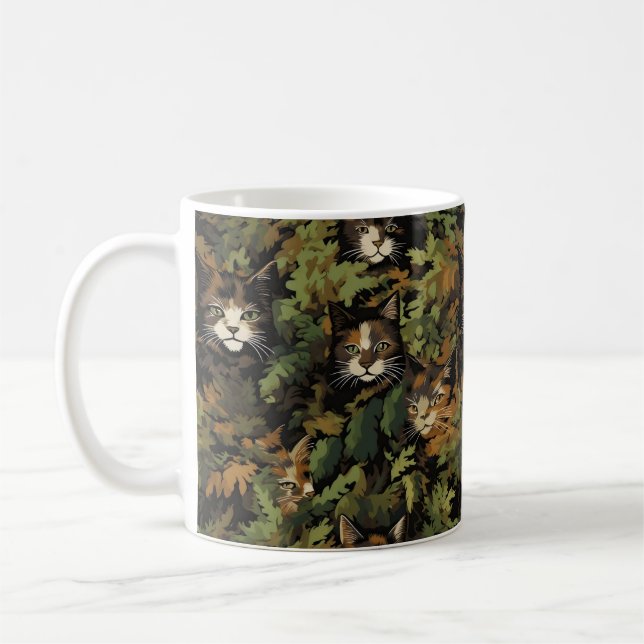 Forest Cat Mönster Kaffemugg (Vänster)