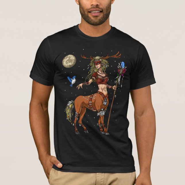 Forest Centaur Shaman T Shirt (Framsida)