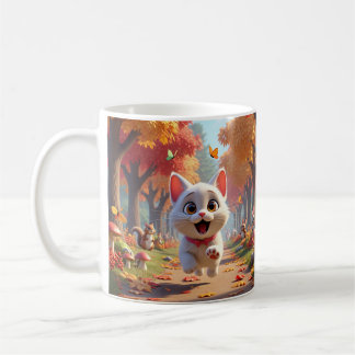 Forest Chase: Running Cat Mug Kaffemugg