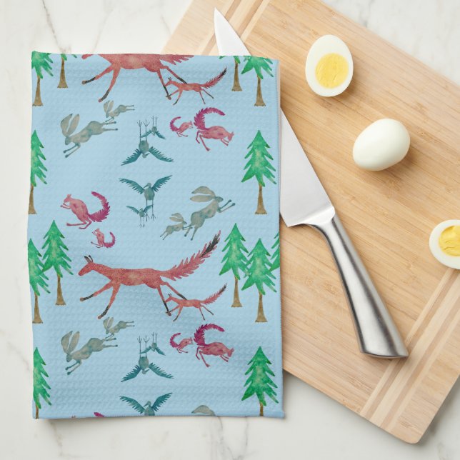 Forest Creatures Hand Towel Kökshandduk (Vikt i Fjärdedel)