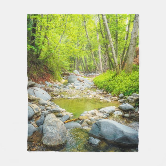 Forest Creek Nature Landscape Photo Print Art Fleecefilt (Framsidan)