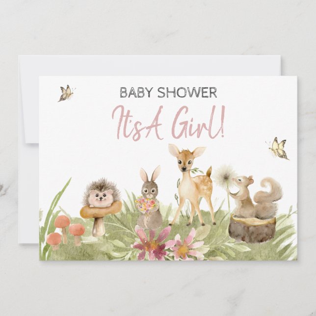 *~* Forest Cute Woodland Animal Baby Shower Inbjudningar (Framsida)