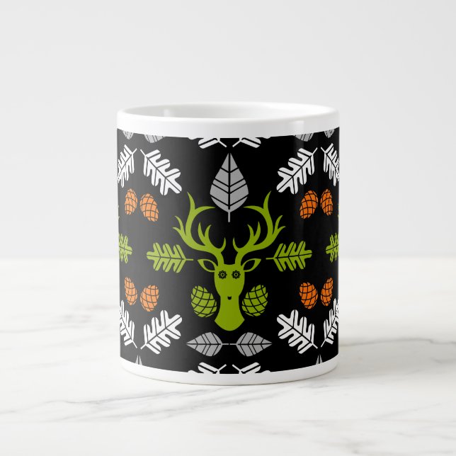 Forest Deer Nature Print Jumbo Mugg (Framsidan)