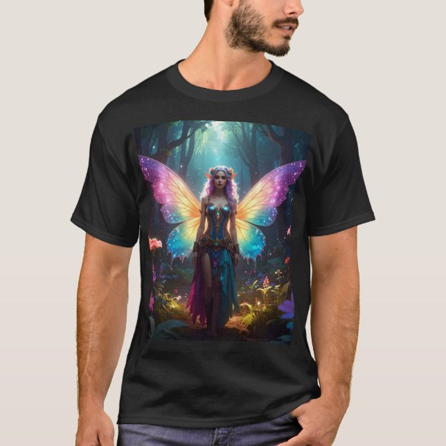 Forest Enchantress – Iridescent Wings in a Magical T Shirt (Framsida)