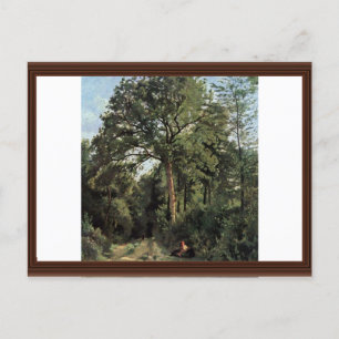 Forest Entrance at Ville d'Avray by Corot Jean-Bap Vykort