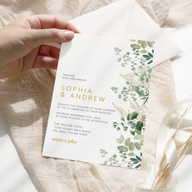 Forest Eucalyptus Greenery bröllopsinbjudan Inbjudningar (Skapare uppladdad)