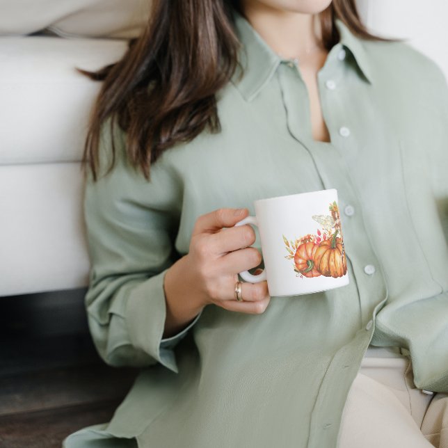 Forest Fairy & Autumn Pumpkin Bouquet Kaffemugg (Skapare uppladdad)