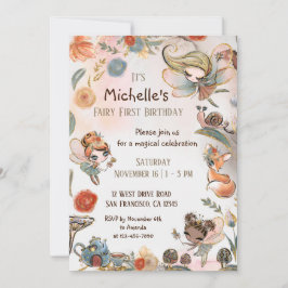 Forest Fairy First Birthday bjudande, Magic Inbjudningar