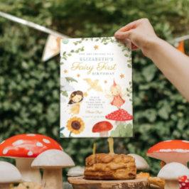 Forest Fairy First Birthday Mushroom Woodland Inbjudningar
