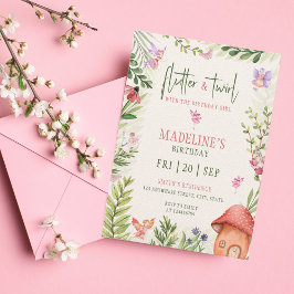 Forest Fairy Flutter & Twirl Girl Birthday Inbjudningar