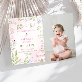 Forest Fairy Flutter & Twirl Girl Birthday Photo Inbjudningar