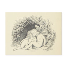 Forest Fairy i Kärlek Vintage Teckning