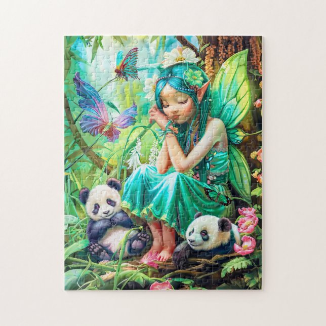 Forest Fairy with Gentle Pandas Pussel (Vertikal)