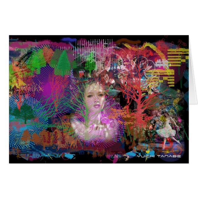 Forest Fantasy Hälsningskort (Framsidan Horizontal)