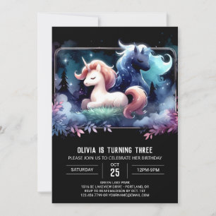 Forest Fantasy Horse Birthday Inbjudningar