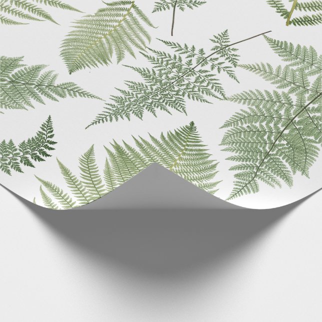 Forest Fern Fronds Vintage Greenery Botanical Presentpapper (Hörn)