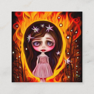 Forest Fire Doll Fyrkantigt Visitkort
