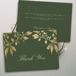 Forest Foliage Botanical Elegant Script Wedding Tack Kort