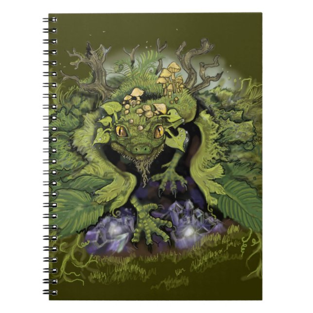 Forest Foliage Dragon~bärbar dator Anteckningsbok Med Spiral (Framsidan)