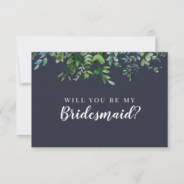 Forest Foliage kommer du att bli min Bridesmaid Fr Inbjudningar (Framsida)