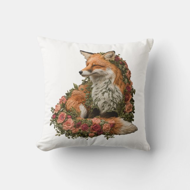 Forest Fox-broderade Kudde (Framsida)