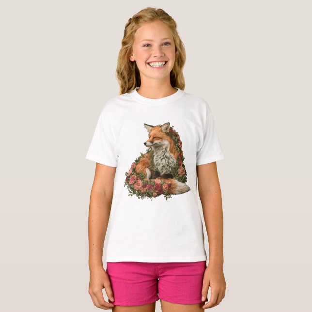 Forest Fox broized Puzzle T Shirt (Hel framsida)