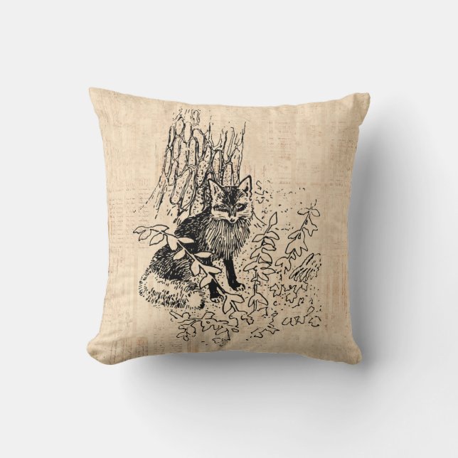 Forest Fox Illustrated Art Classic Stil Kudde (Framsida)