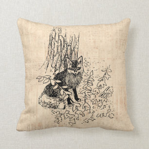 Forest Fox Illustrated Art Classic Stil Kudde