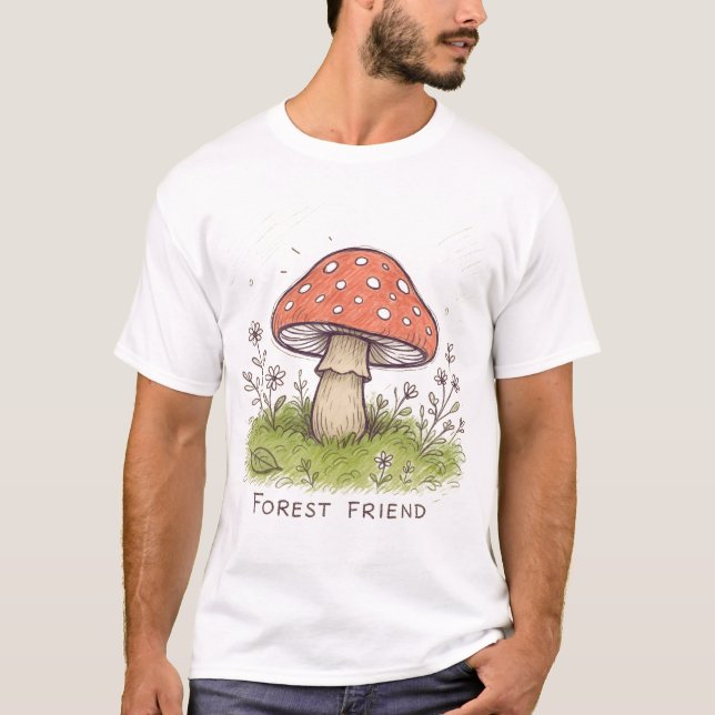Forest Friend Mushroom T Shirt (Framsida)
