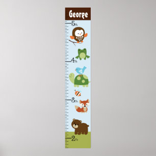 Forest Friends Animals Growth Chart Behålla 8 x 44 Poster