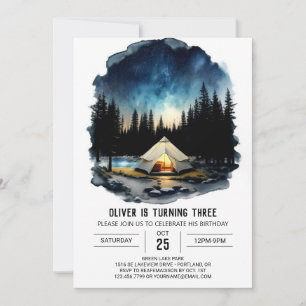 Forest Friends Camper Birthday-inbjudan Inbjudningar