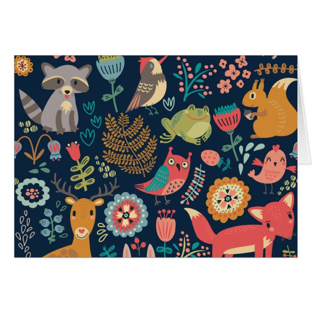 Forest Friends Hälsningskort (Framsidan Horizontal)