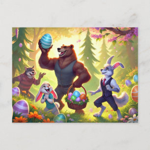 Forest Friends' Påskägget Firande Helg Vykort