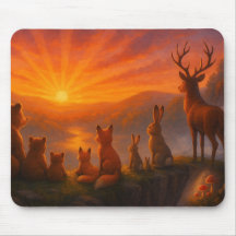 Forest Friends Sunrise Mouse Pad