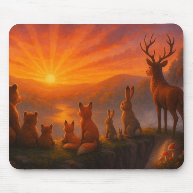 Forest Friends Sunrise Mouse Pad Musmatta (Framsidan)