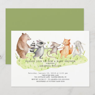 Forest Friends Woodland Baby Shower-inbjudan Inbjudningar