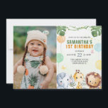 Forest Friends Woodland Kids Photo Birthday Inbjudningar<br><div class="desc">Inbjudan till barnfoto på födelsedagen</div>